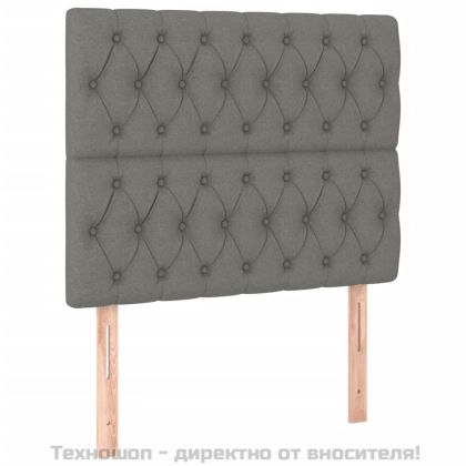 Рамка за легло без матрак, тъмносива, 90x190 см, плат