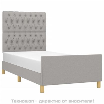 Рамка за легло без матрак, светлосива, 100x200 см, плат