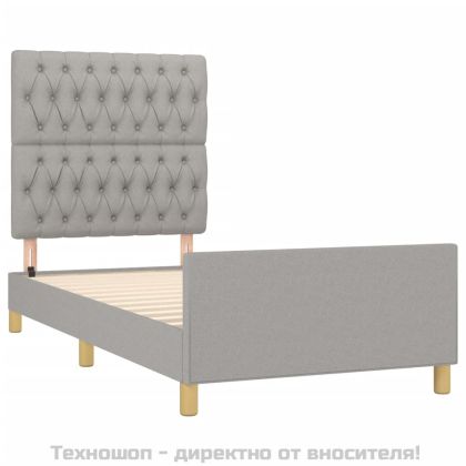 Рамка за легло без матрак, светлосива, 100x200 см, плат