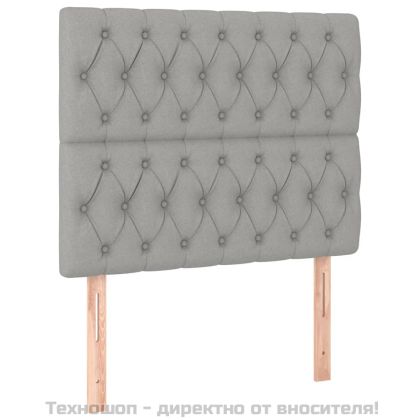 Рамка за легло без матрак, светлосива, 120x200 см, плат