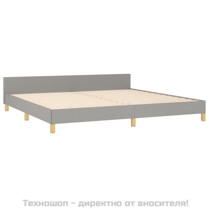 Рамка за легло с табла, светлосива, 200x200 см плат