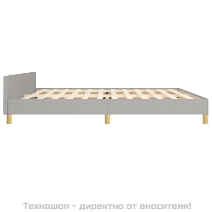 Рамка за легло с табла, светлосива, 200x200 см плат