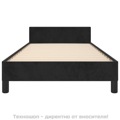 Рамка за легло без матрак, черна, 100x200 см, кадифе