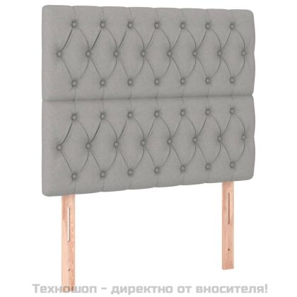 Боксспринг легло с матрак, светлосива, 90x190 см, плат