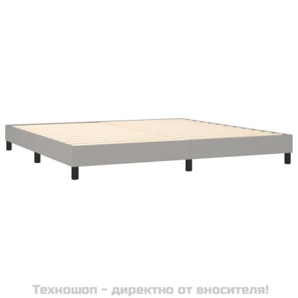 Боксспринг легло с матрак, светлосиво, 200x200 см, плат