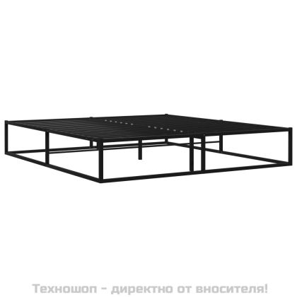 Рамка за легло, черна, метал, 180x200 cм