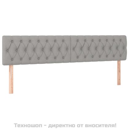 Горни табли за легло, 2 бр, светлосива,100x7x78/88 см, плат