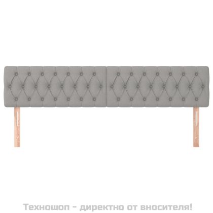 Горни табли за легло, 2 бр, светлосива,100x7x78/88 см, плат