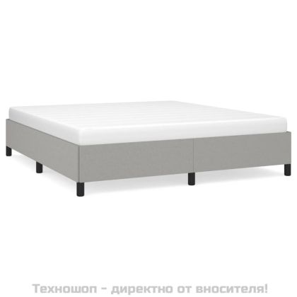 Рамка за легло без матрак, светлосива, 180x200 см, плат