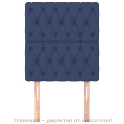 Табла за легло, синя, 80x7x118/128 см, плат