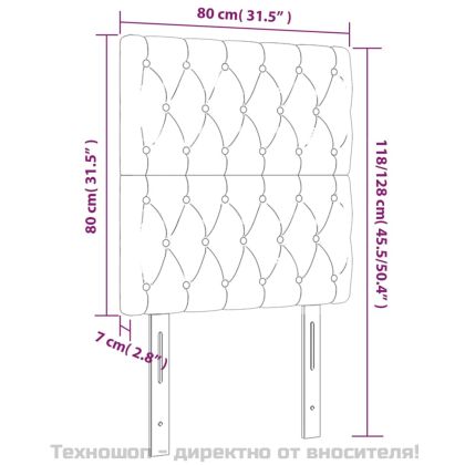 Табла за легло, синя, 80x7x118/128 см, плат