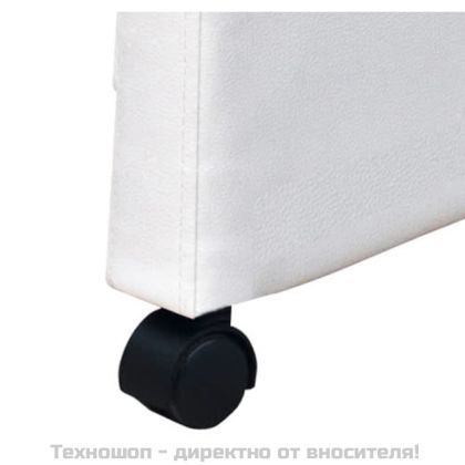 Трапезни столове, 2 бр, бели, изкуствена кожа