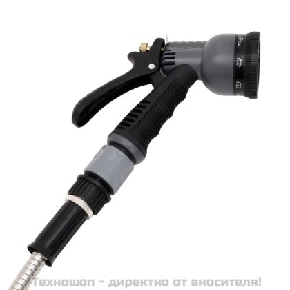 Градински маркуч с дюза сребрист 0,6" 30 м неръждаема стомана