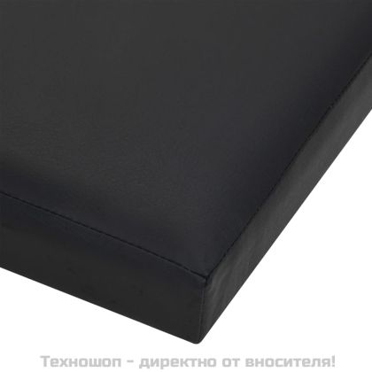 Сгъваеми табуретки за съхранение, 2 бр, черни, изкуствена кожа