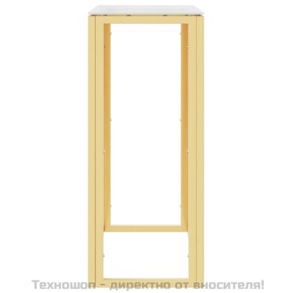 Конзолна маса златиста 70x30x70 см неръждаема стомана и стъкло