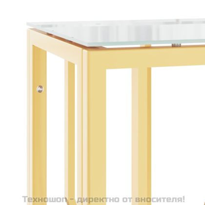 Конзолна маса златиста 70x30x70 см неръждаема стомана и стъкло