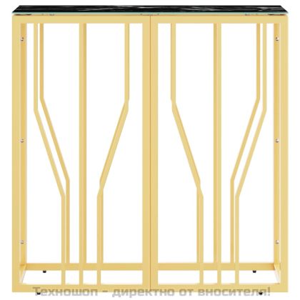 Конзолна маса златиста 70x30x70 см неръждаема стомана и стъкло