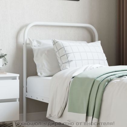 Метална табла за глава, бяла, 90 см