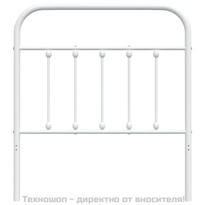 Метална табла за глава, бяла, 90 см
