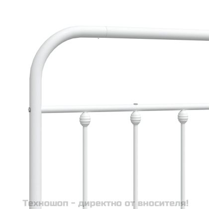 Метална табла за глава, бяла, 90 см