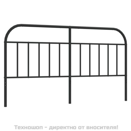 Метална табла за глава, черна, 180 см