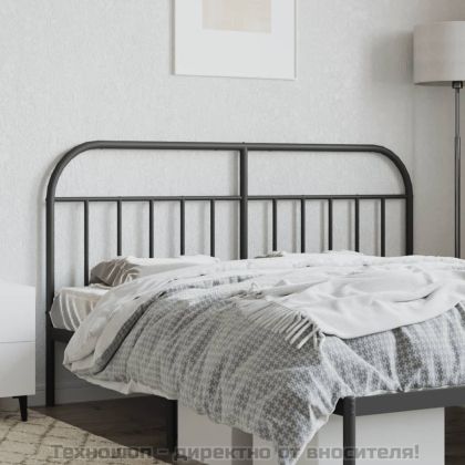 Метална табла за глава, черна, 180 см