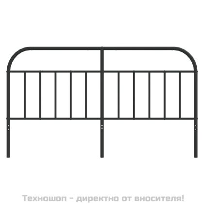 Метална табла за глава, черна, 180 см
