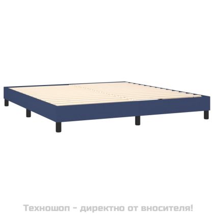 Боксспринг легло с матрак, синьо, 160x200 см, плат