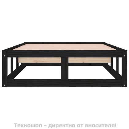 Рамка за легло, черна, 90х200 см, масивно дърво