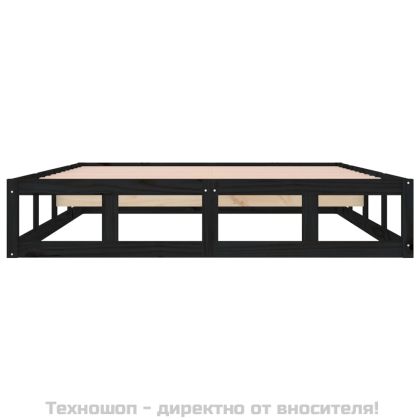 Рамка за легло черна 140x200 см масивно дърво
