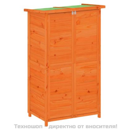 Градинска барака за инструменти кафява 83x57x140 см бор масив