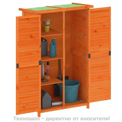 Градинска барака за инструменти кафява 83x57x140 см бор масив