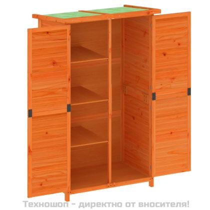 Градинска барака за инструменти кафява 83x57x140 см бор масив
