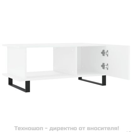 Кафе маса, бяла, 90x50x40 см, инженерно дърво
