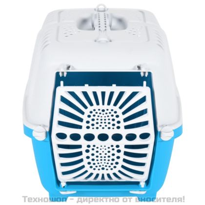 Клетка за домашни любимци бял и син 48x31,5x33 см полипропилен