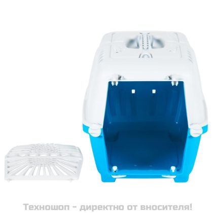 Клетка за домашни любимци бял и син 48x31,5x33 см полипропилен