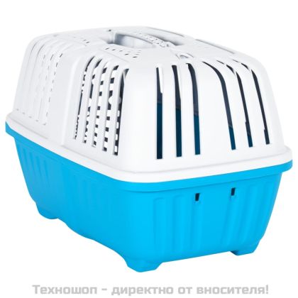 Клетка за домашни любимци бял и син 48x31,5x33 см полипропилен