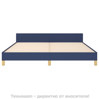 Рамка за легло без матрак, синя, 160x200 см, плат