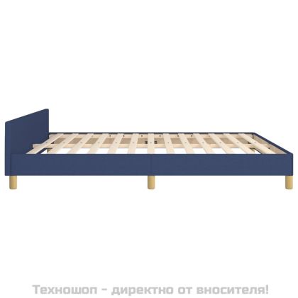 Рамка за легло без матрак, синя, 160x200 см, плат