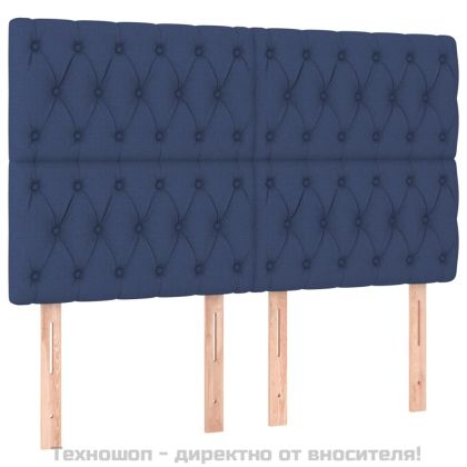 Рамка за легло без матрак, синя, 160x200 см, плат