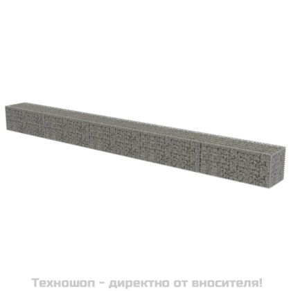 Габионна стена с капаци, поцинкована стомана, 600х50х50 см