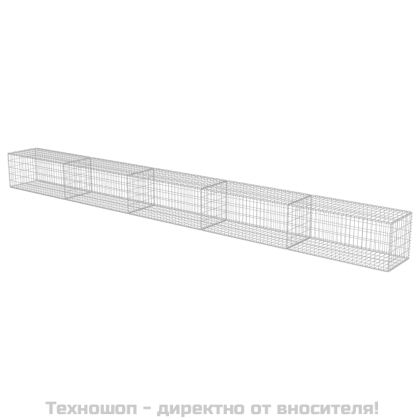 Габионна стена с капаци, поцинкована стомана, 600х50х50 см