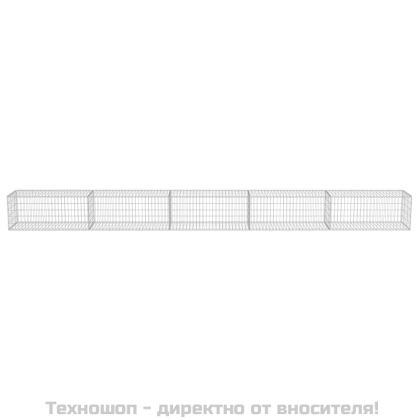 Габионна стена с капаци, поцинкована стомана, 600х50х50 см