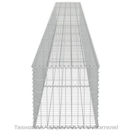 Габионна стена с капаци, поцинкована стомана, 600х50х50 см