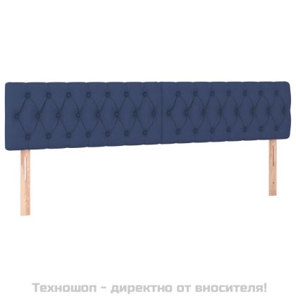 Горна табла за легло, 2 бр, синя, 90x7x78/88 см, плат