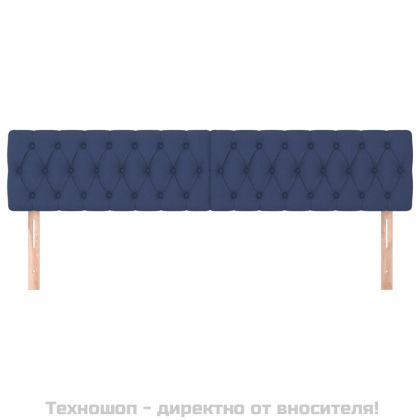 Горна табла за легло, 2 бр, синя, 90x7x78/88 см, плат