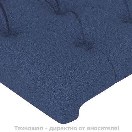 Горна табла за легло, 2 бр, синя, 90x7x78/88 см, плат