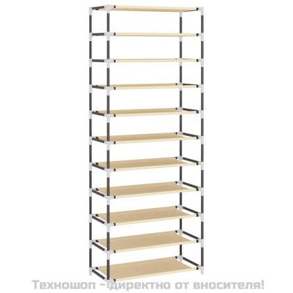 Шкаф за обувки, кремав, 60x30x166 см, плат