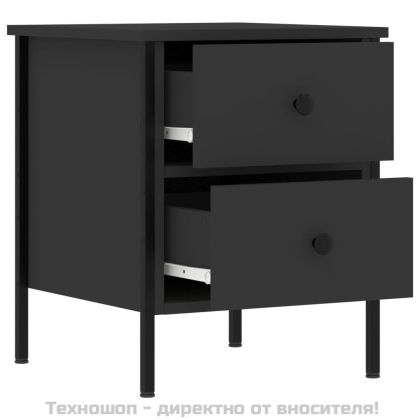 Нощни шкафчета 2 бр черни 40x42x50 см инженерно дърво