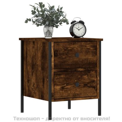 Нощни шкафчета 2 бр опушен дъб 40x42x50 см инженерно дърво